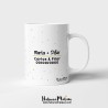 Detalle de la frase de la taza: "Hay amigos y amigas que son el amor de tu vida".