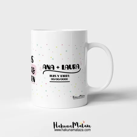 Taza personalizada - Las amigas son hermanas que se eligen · detalle