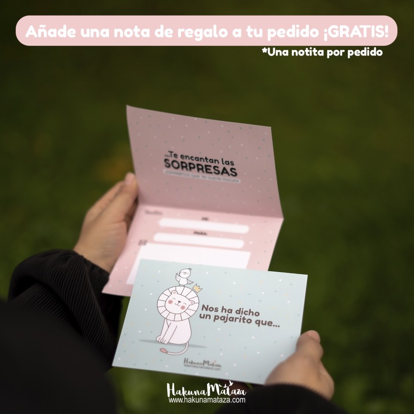 Nota regalo ¡GRATIS! Nota regalo ¡GRATIS!