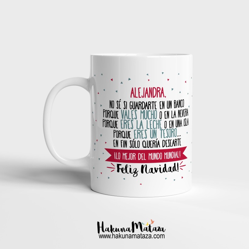 Taza personalizada Navidad - Te deseo lo mejor del mundo mundial