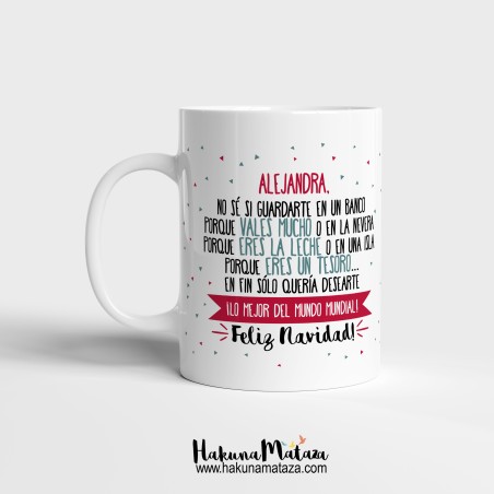 Taza personalizada Navidad - Lo mejor del mundo mundial