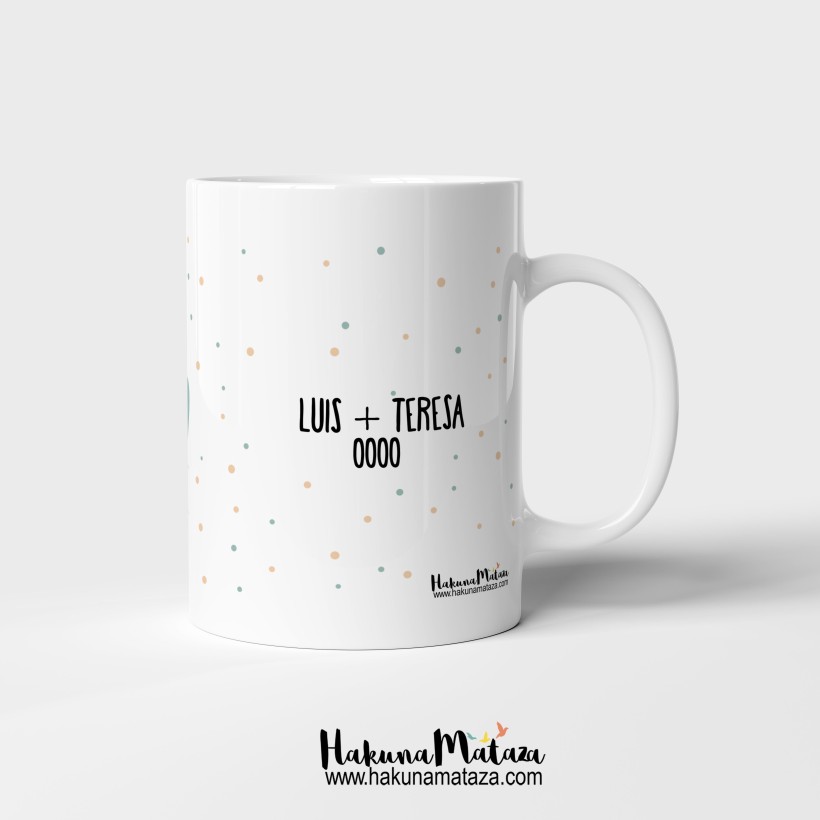 Taza personalizada Navidad - Me gané la lotería contigo 2