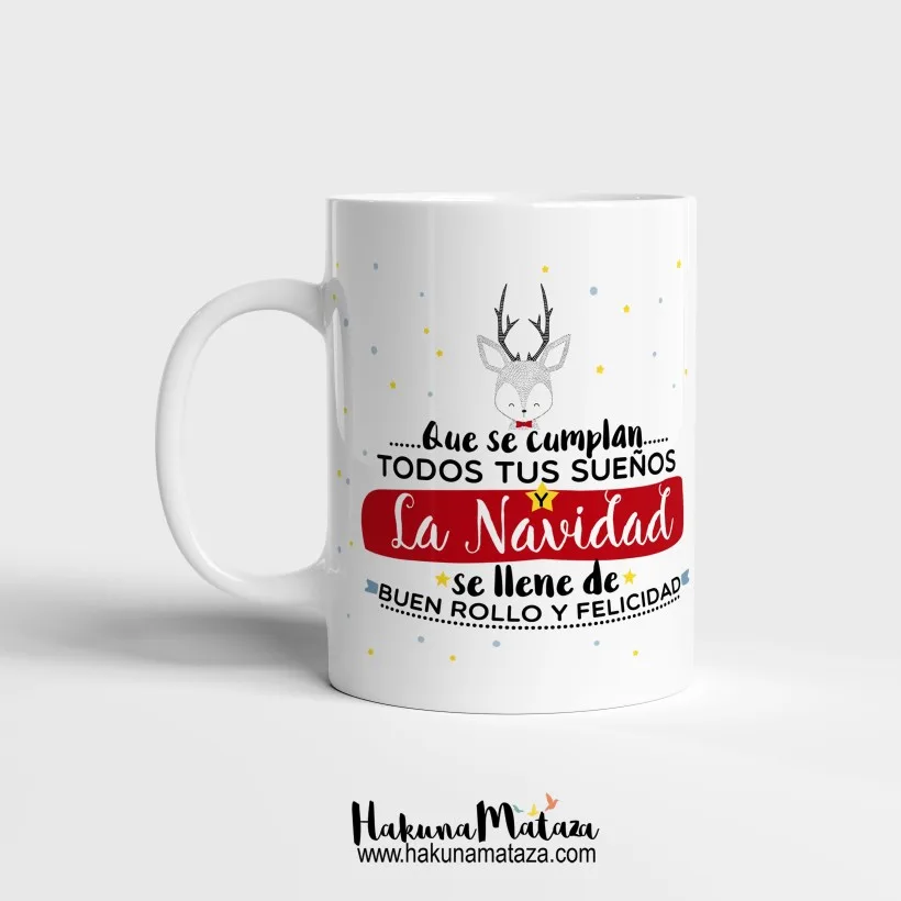 Taza personalizada Navidad - Que se cumplan todos tus sueños | Hakuna Mataza