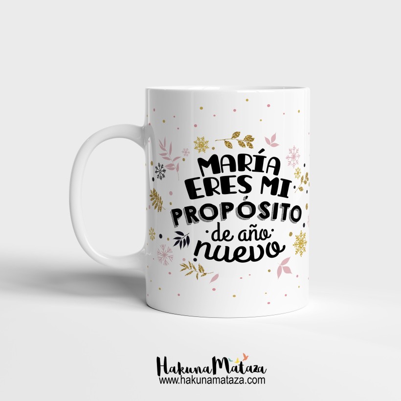 Taza personalizada Navidad - Eres mi propósito de año nuevo