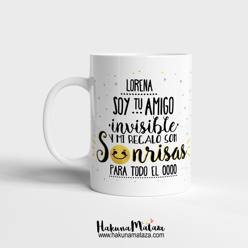 Taza desayuno | Taza con frases motivadoras / divertidas | Regalo original  | Hola, soy tu amiga/amigo invisible