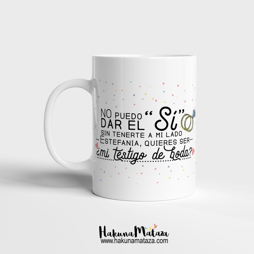 Taza personalizada - No puedo dar el si sin tenerte a mi lado