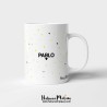 Detalle del diseño de la taza con la constelación de Libra