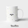"Taza de cerámica con ilustración de la constelación de Acuario"