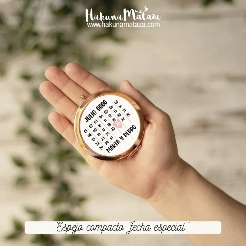 Espejo compacto oro rosa - Fecha especial | Hakuna Mataza