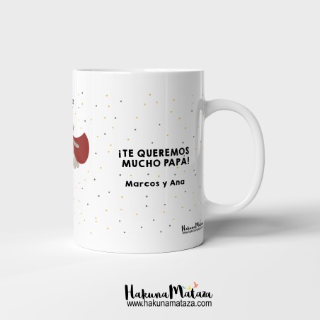 Detalle de la frase en la taza: "Super Papá, Super Esposo, Super Cansado" Detalle de la frase en la taza: "Super Papá, Super Esposo, Super Cansado"
