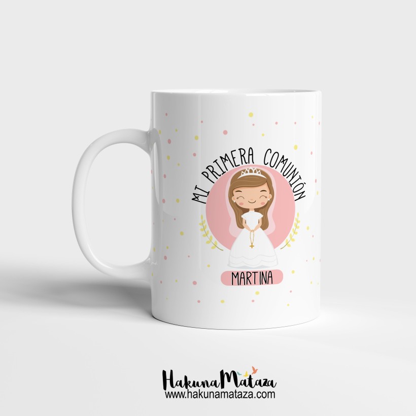 Taza de comunión para niña personalizada