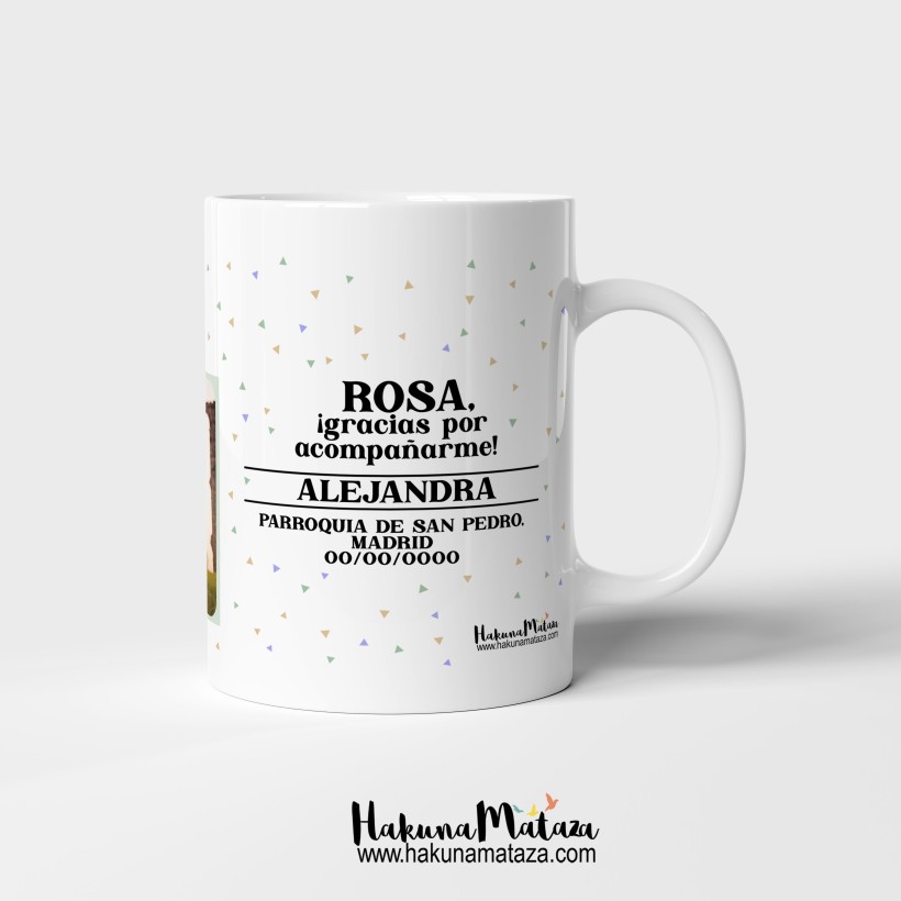 Taza personalizada de comunión con foto 2