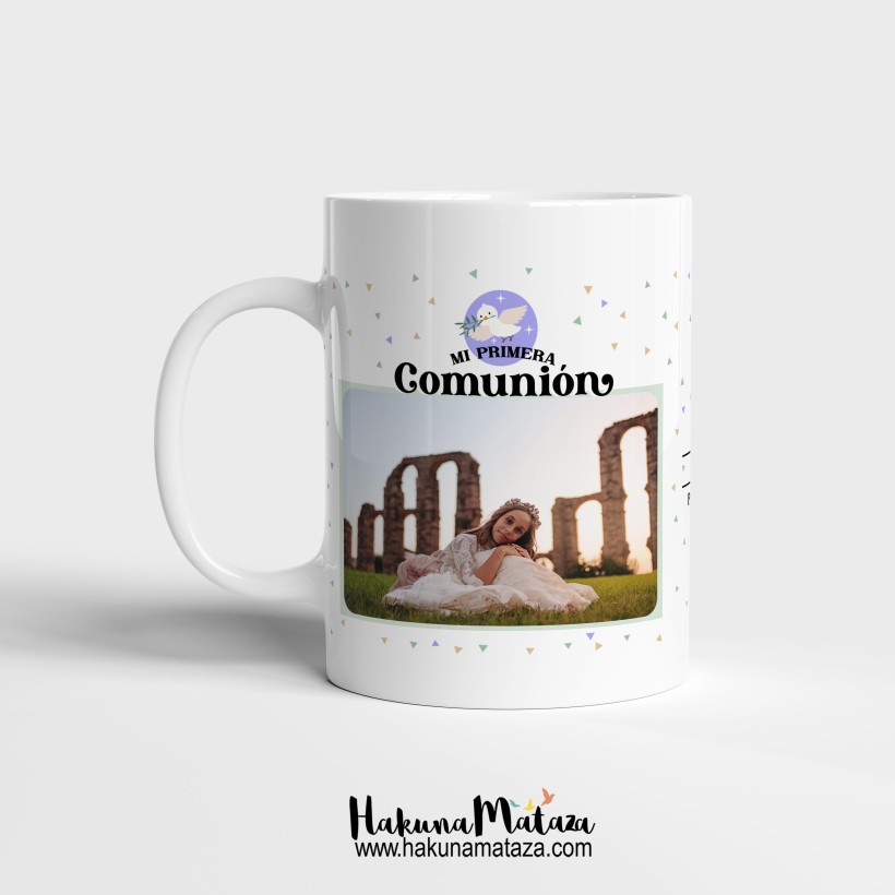 Taza personalizada de comunión con foto