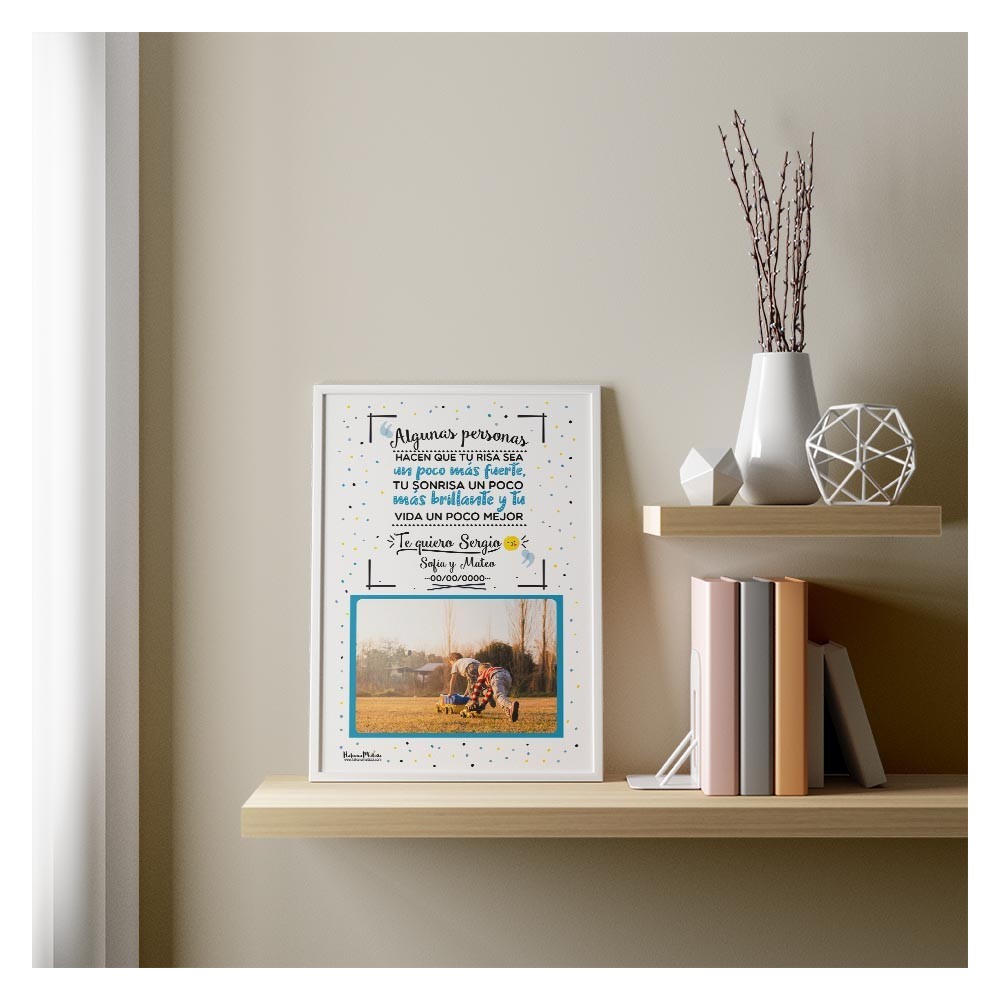 Lámina con foto - Algunas personas (azul)