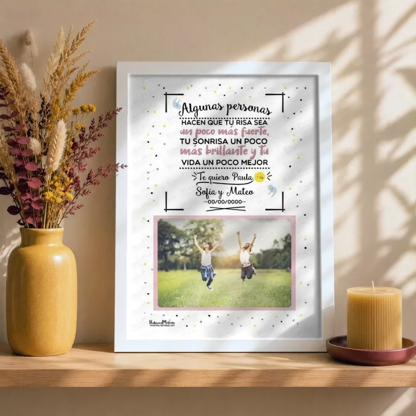 Lámina personalizada con foto - Algunas personas (rosa)