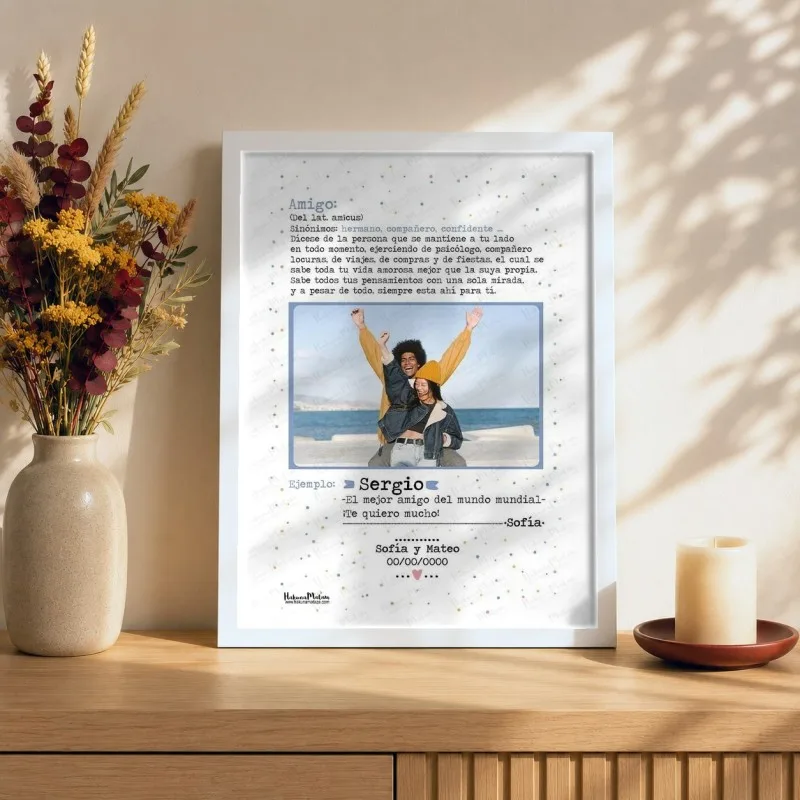 Lámina personalizada con foto - Definición de amigo