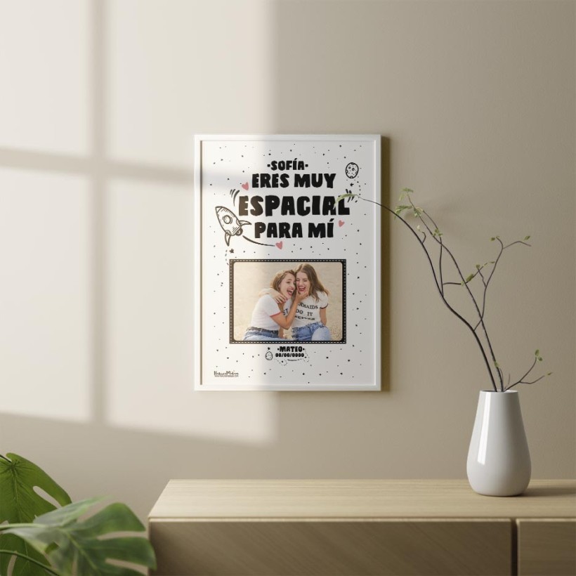 Lámina personalizada con foto - Eres muy espacial para mí