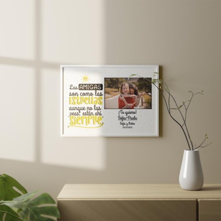 Lámina personalizada con foto - Las amigas son como las estrellas