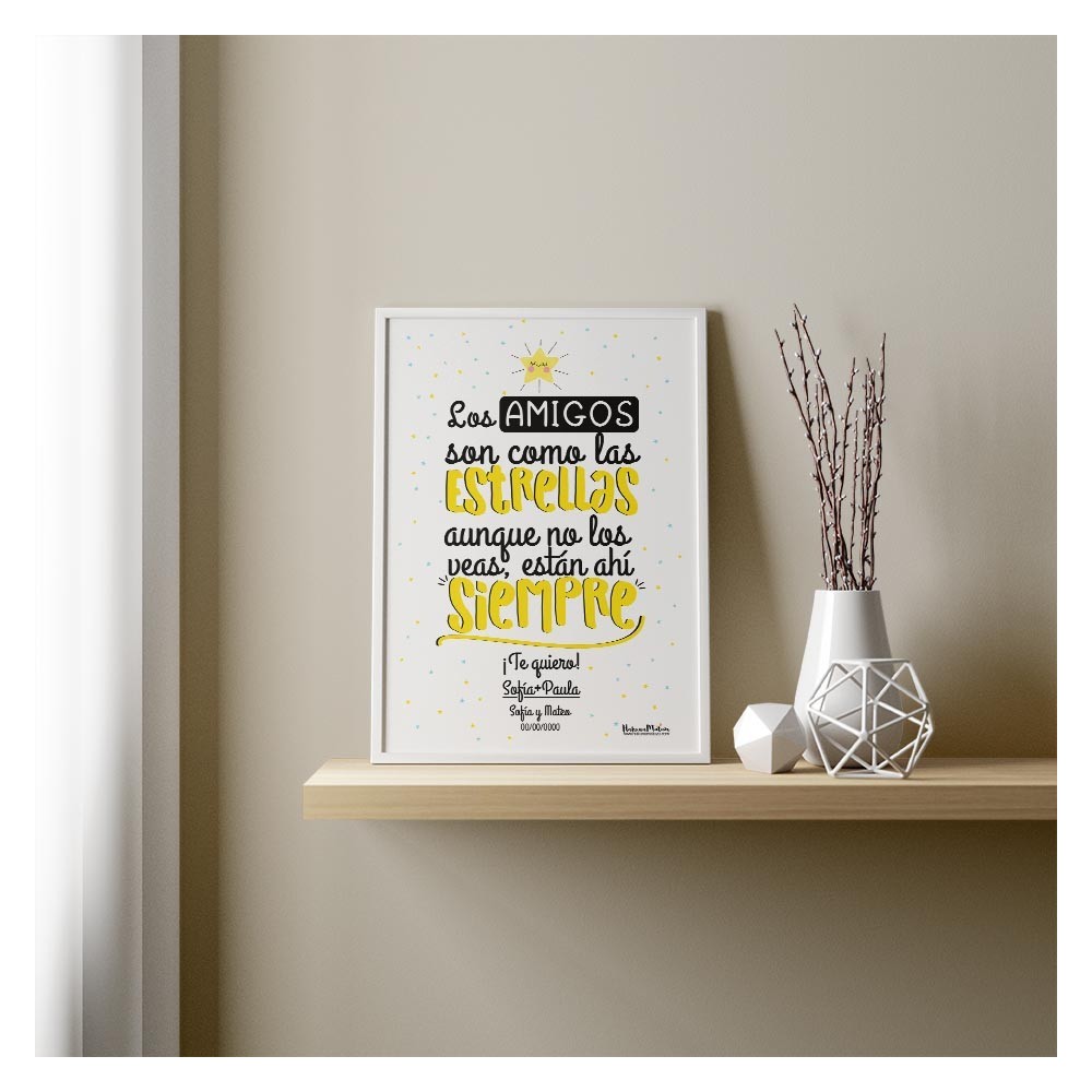 Lámina personalizada - Los amigos son como las estrellas
