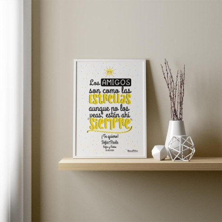 Lámina personalizada - Los amigos son como las estrellas Lámina personalizada - Los amigos son como las estrellas