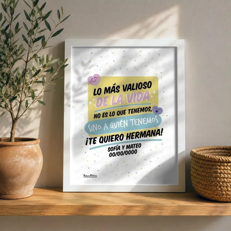 Lámina personalizada - Te quiero hermana / hermano