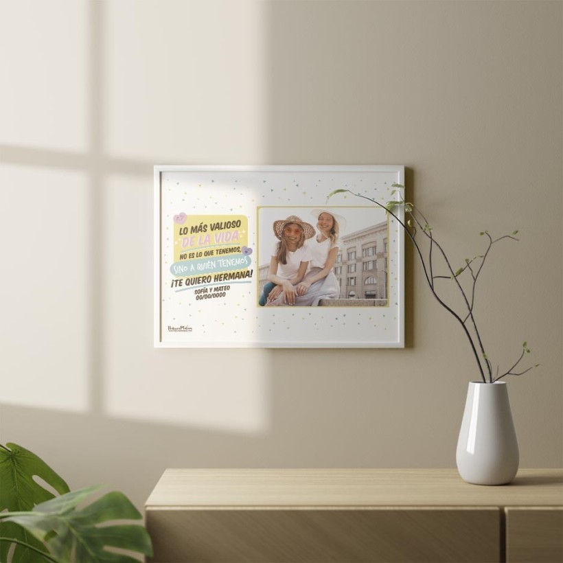 Lámina personalizada con foto - Te quiero hermana / hermano 2