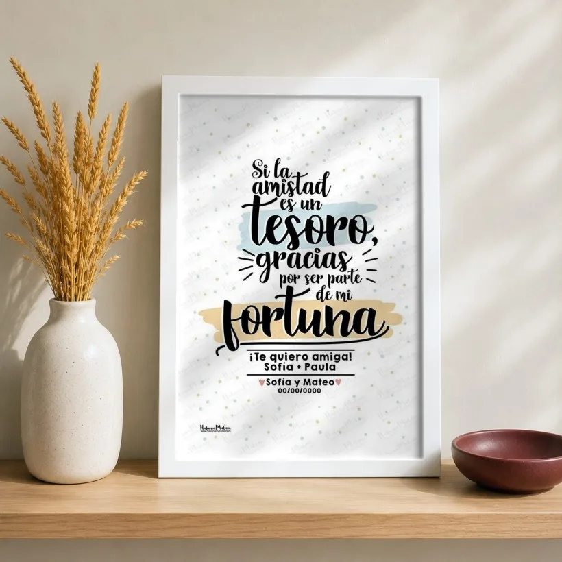 Lámina personalizada - Si la amistad es un tesoro