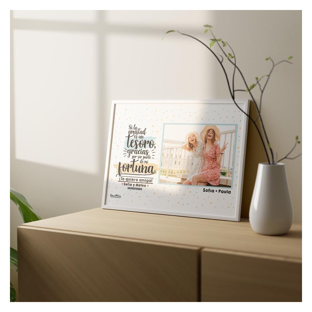 Lámina personalizada con foto - Si la amistad es un tesoro