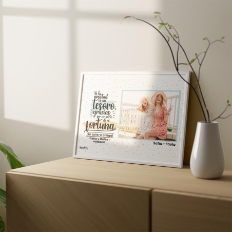 Lámina personalizada con foto - Si la amistad es un tesoro Lámina personalizada con foto - Si la amistad es un tesoro