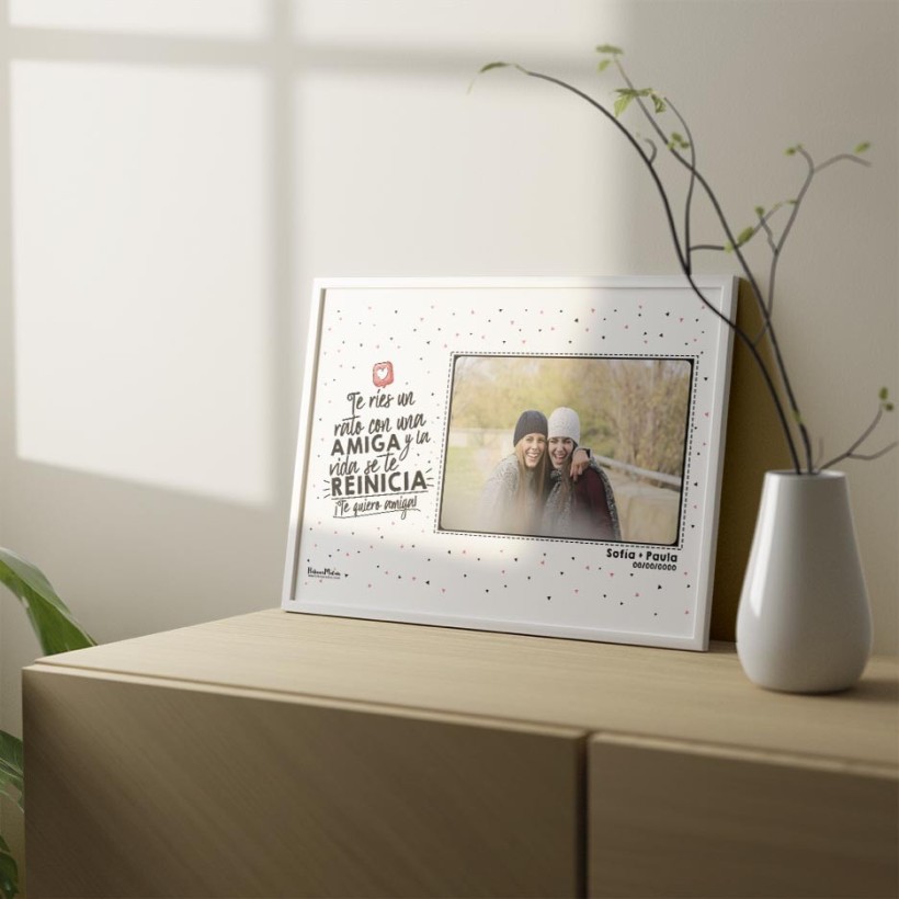 Lámina con foto - Te ríes un rato con una amiga / amigo Lámina con foto - Te ríes un rato con una amiga / amigo