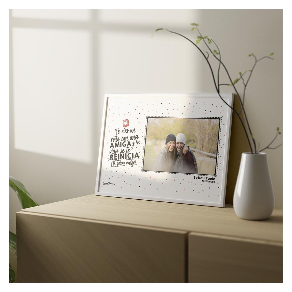 Lámina personalizada con foto - Te ríes un rato y la vida se reinicia