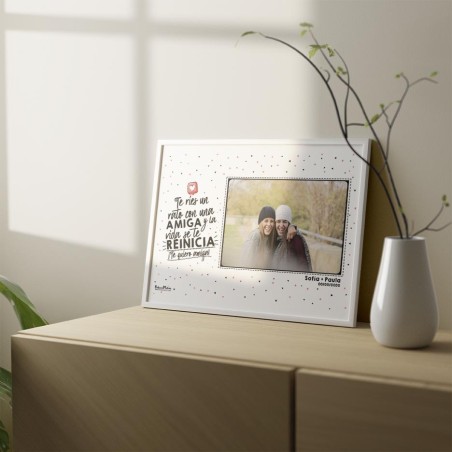 Lámina personalizada con foto - Te ríes un rato y la vida se reinicia