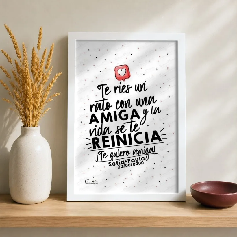 Lámina personalizada - Te ríes un rato y la vida se reinicia