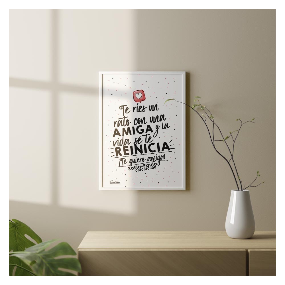 Lámina personalizada - Te ríes un rato y la vida se reinicia