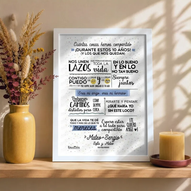 Lámina personalizada - Amigo cuántas cosas hemos compartido