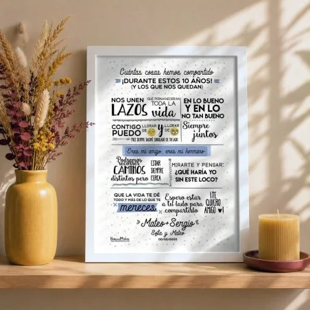 Lámina personalizada - Amigo cuántas cosas hemos compartido