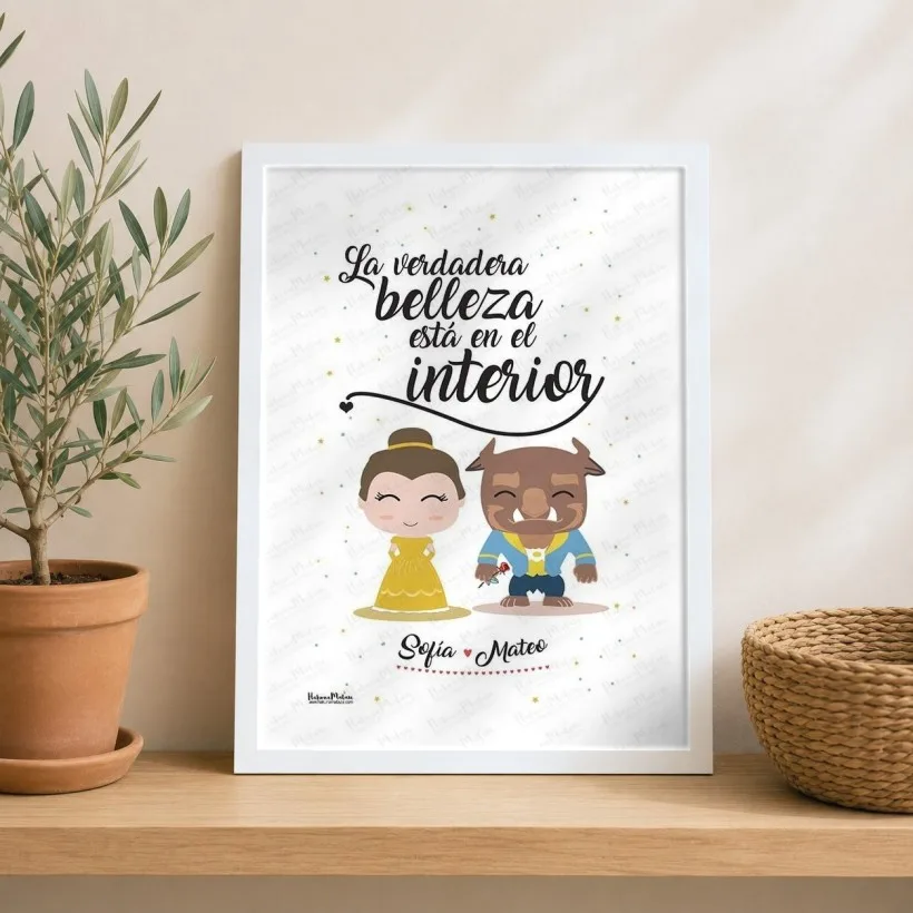 Lámina personalizada - Bella y Bestia | Hakuna Mataza