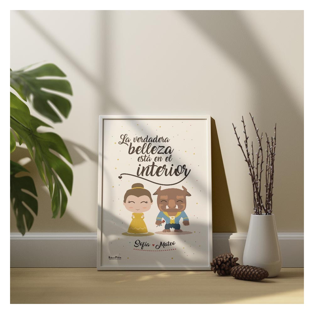 Lámina personalizada - Bella y Bestia