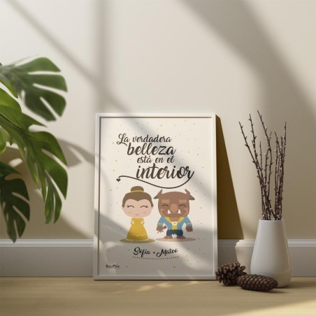 Lámina personalizada - Bella y Bestia Lámina personalizada - Bella y Bestia