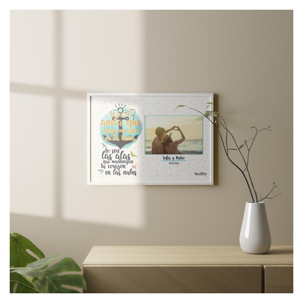 Lámina personalizada con foto - Sé tú el ancla que tenga mis pies en la tierra