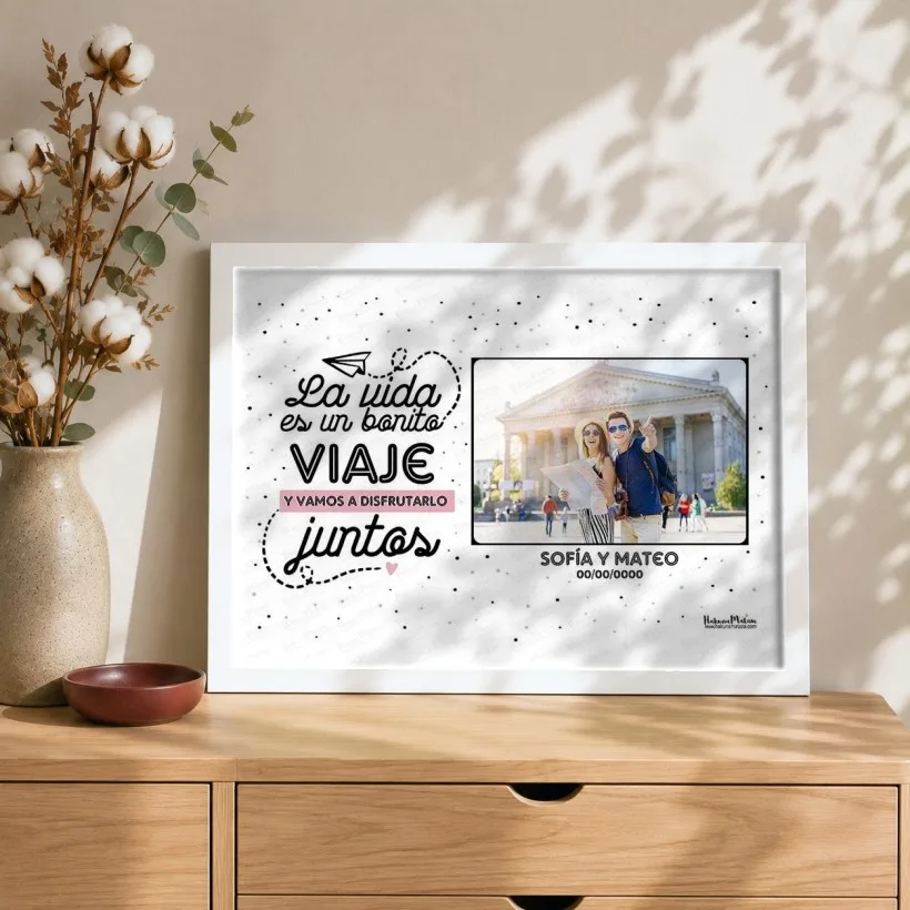 Lámina personalizada con foto - La vida es un bonito viaje | Hakuna Mataza