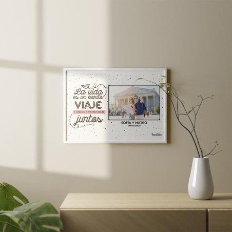Lámina personalizada con foto - La vida es un bonito viaje Lámina personalizada con foto - La vida es un bonito viaje