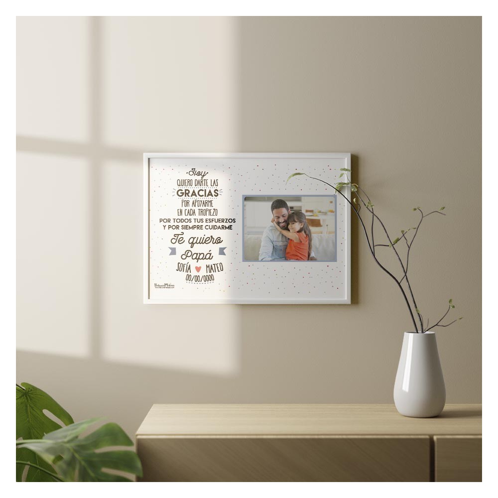 Lámina especial para papá, con diseño lleno de cariño y personalización.