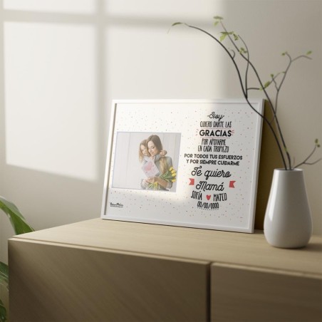 Lámina con foto - Te quiero Mamá