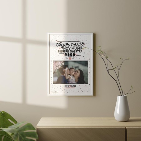 Lámina personalizada con foto - Ayer novia hoy mujer