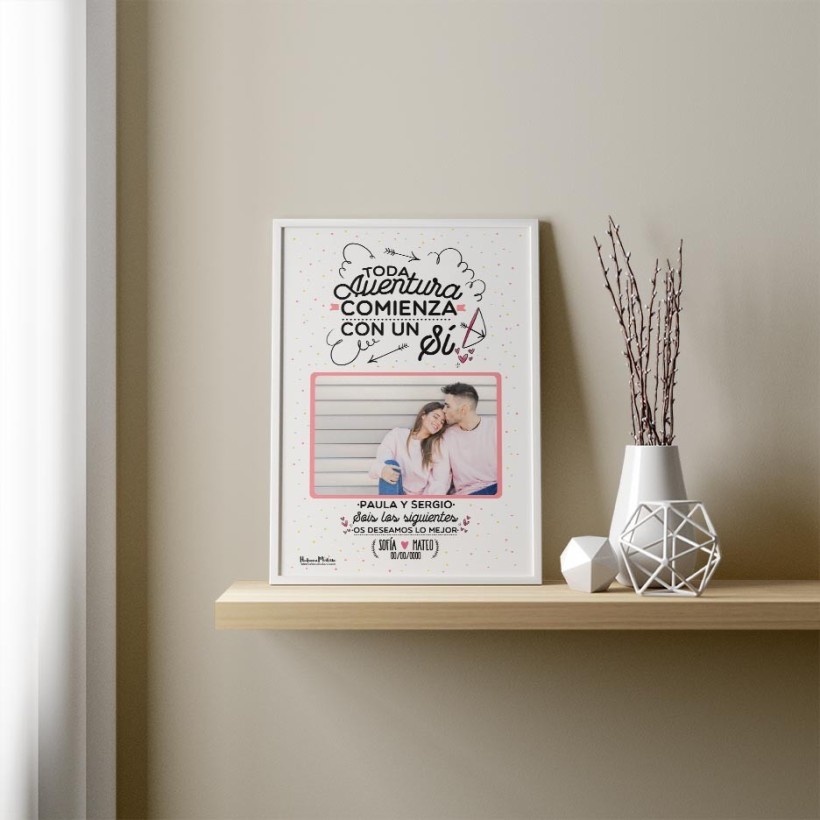 Lámina personalizada con foto - Sois los siguientes os deseamos lo mejor Lámina personalizada con foto - Sois los siguientes os deseamos lo mejor