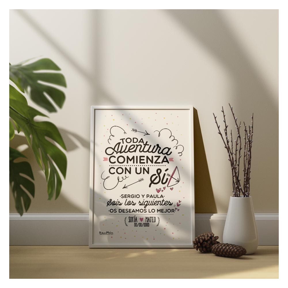 Lámina personalizada - Sois los siguientes os deseamos lo mejor