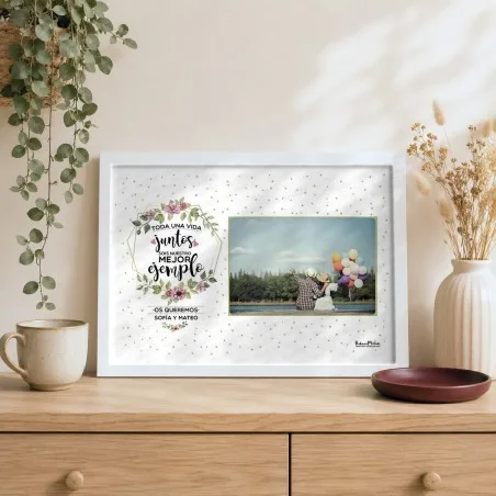 Lámina personalizada con foto - Toda una vida juntos sois nuestro mejor ejemplo | Hakuna Mataza