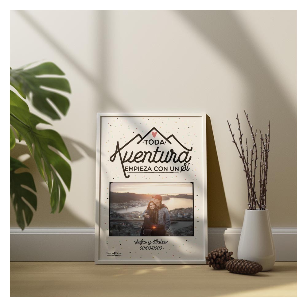 Lámina personalizada con foto - Toda aventura empieza con un sí