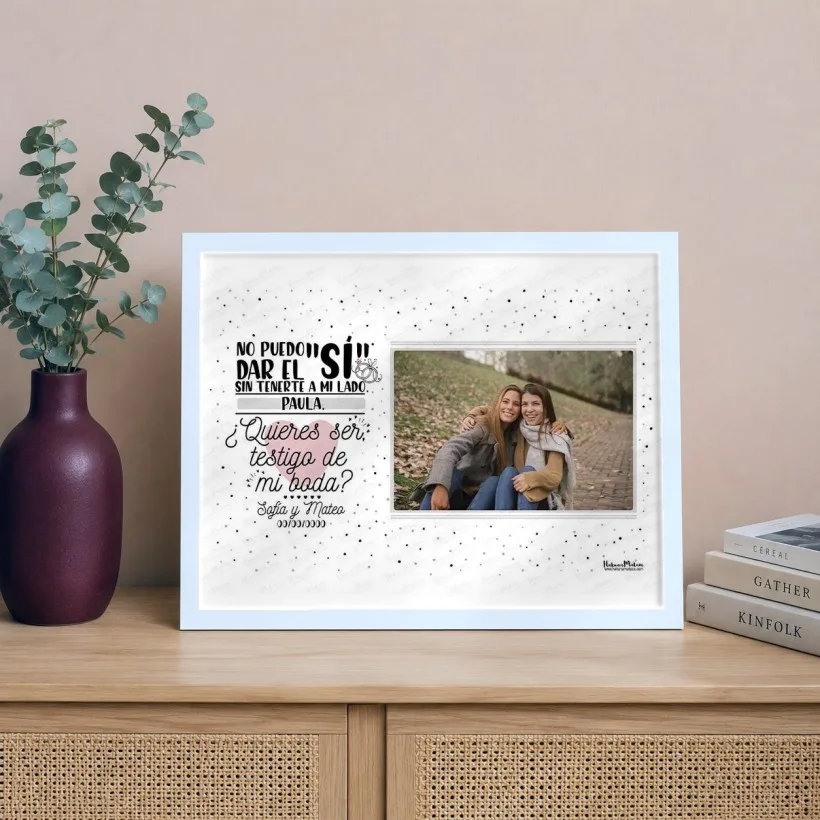 Lámina personalizada con foto - ¿Quieres estar a mi lado en la boda? | Hakuna Mataza